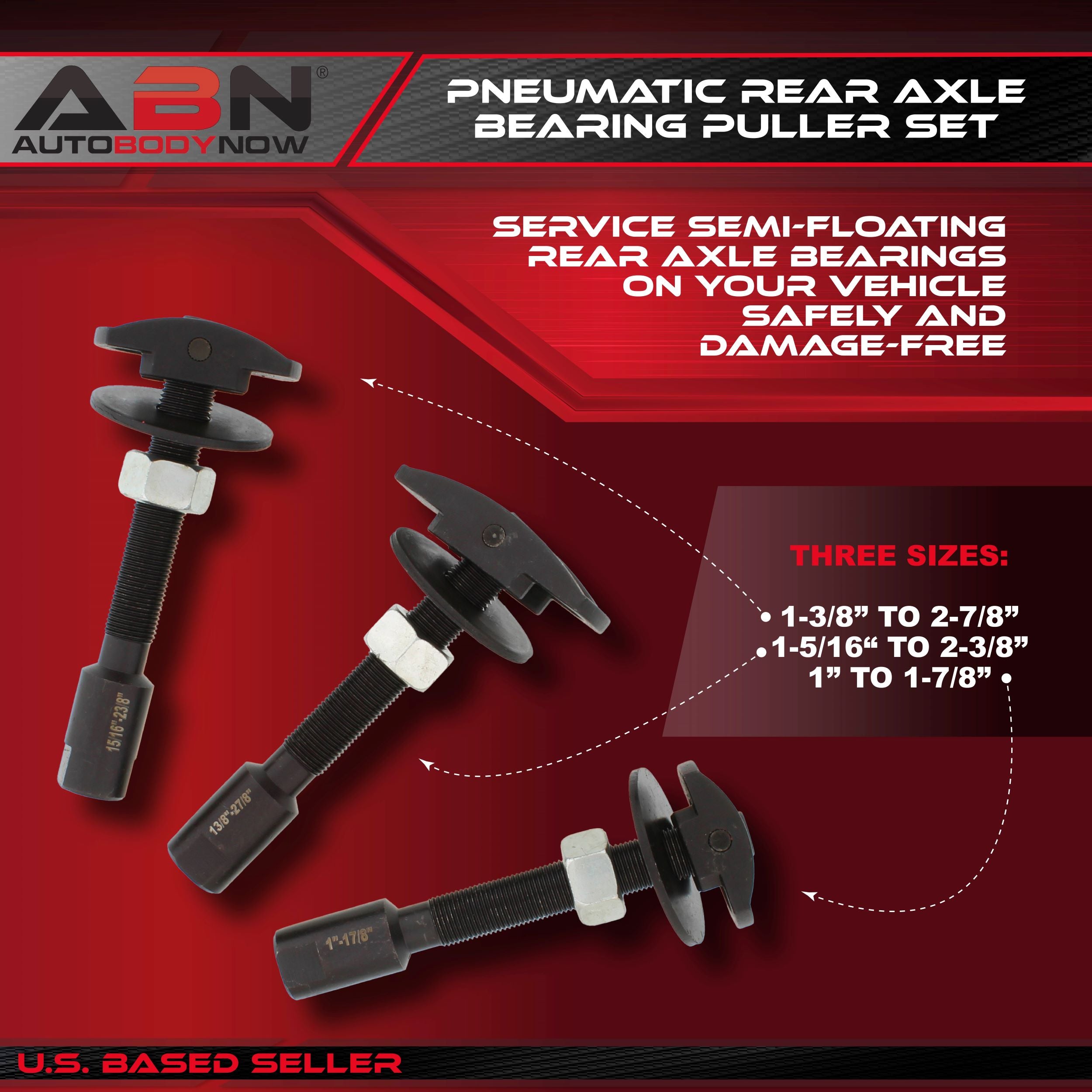 Pneumatic SAE Rear Axle Bearing Puller Service Removal Tool Kit Set