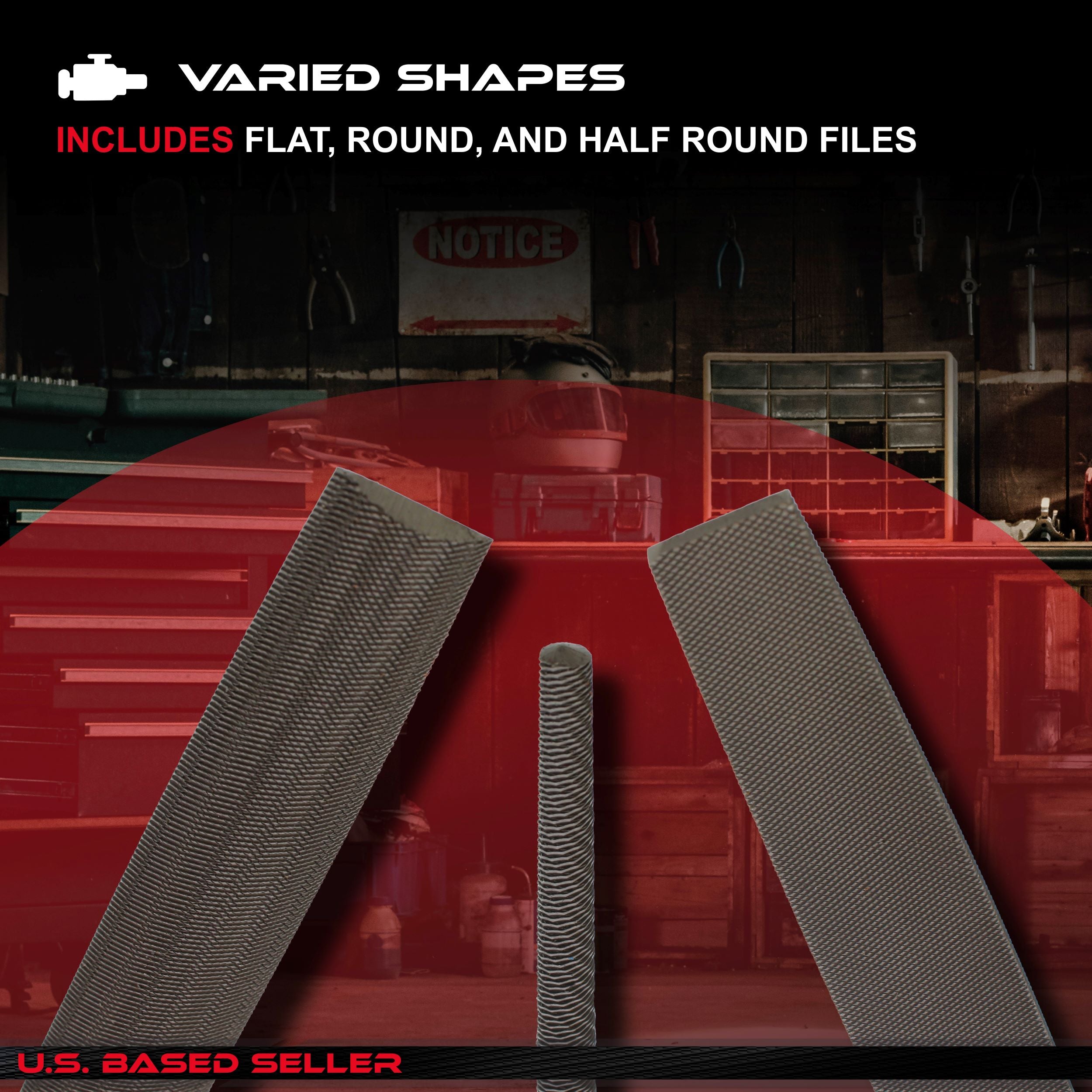 Hand Deburring File 3pc Set – Metal Sharpening Hole Shaping Files Kit