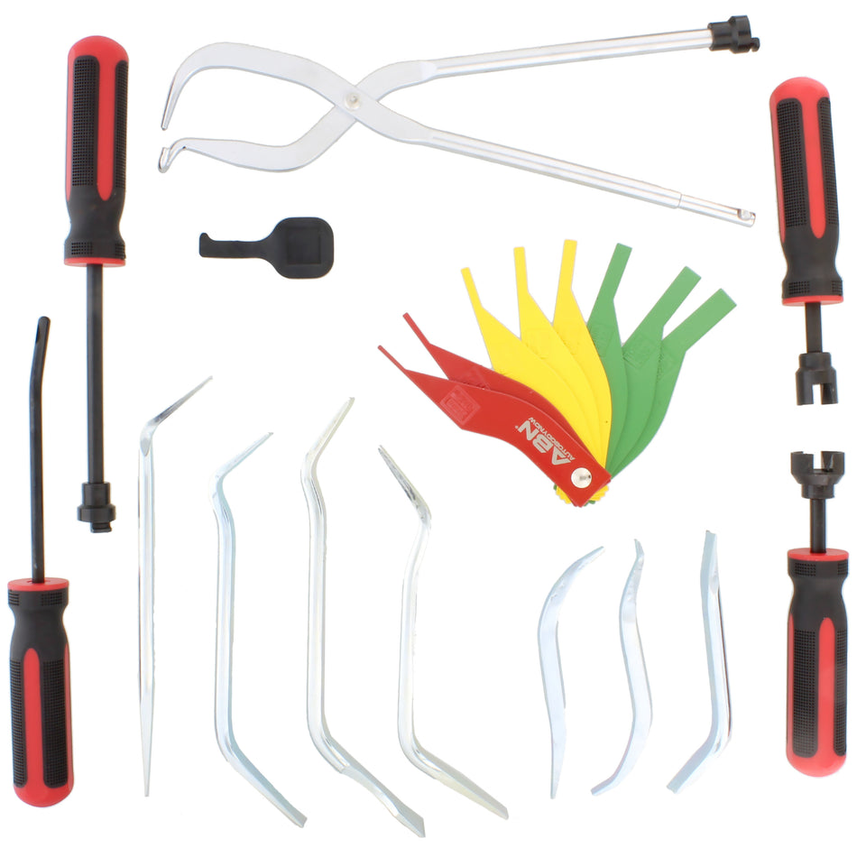Brake Drum Tool Kit – 15 Pc w/ Spring Pliers, Brake Spring Tools