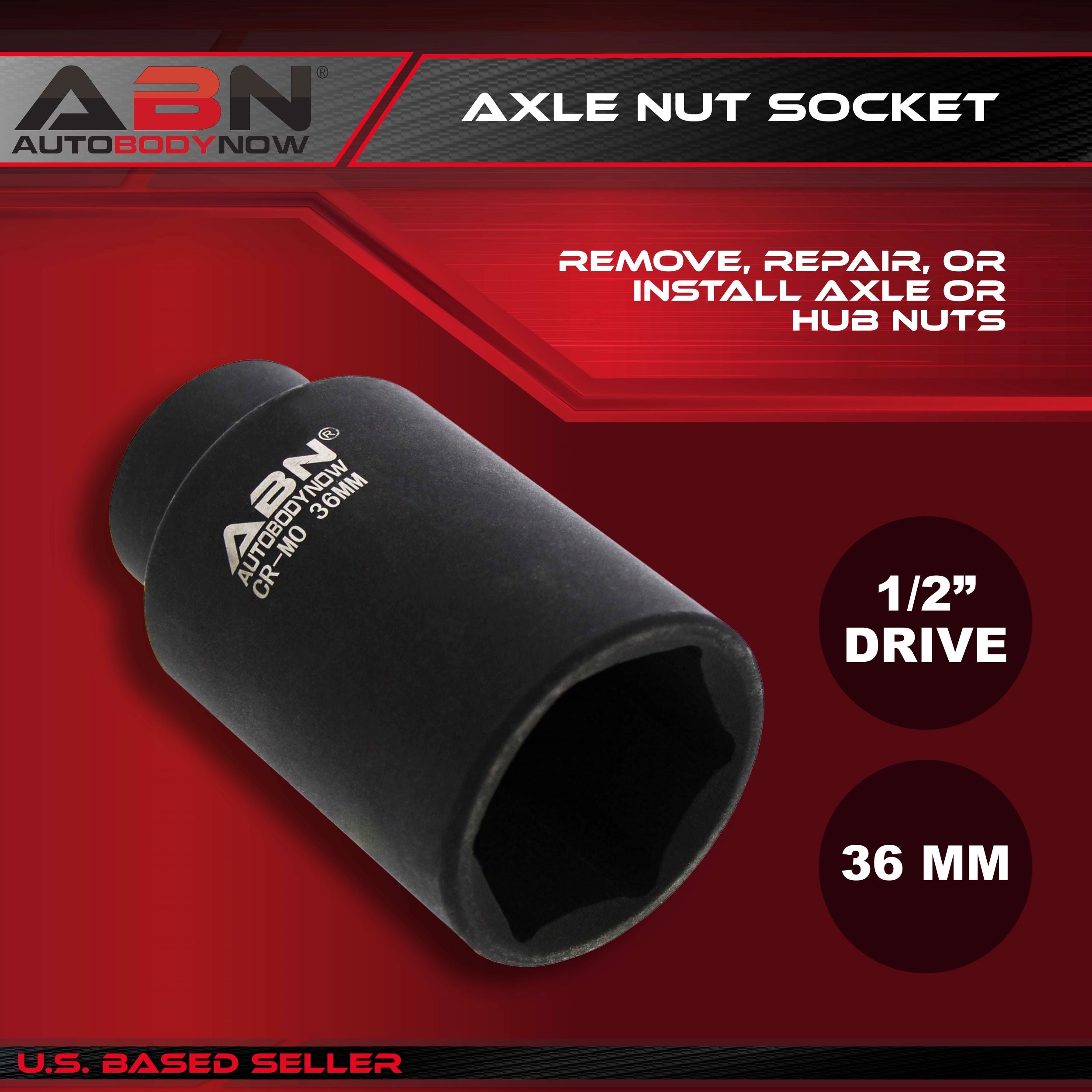 Axle Nut Socket – 36mm, 1/2" Inch Drive, 6 Point