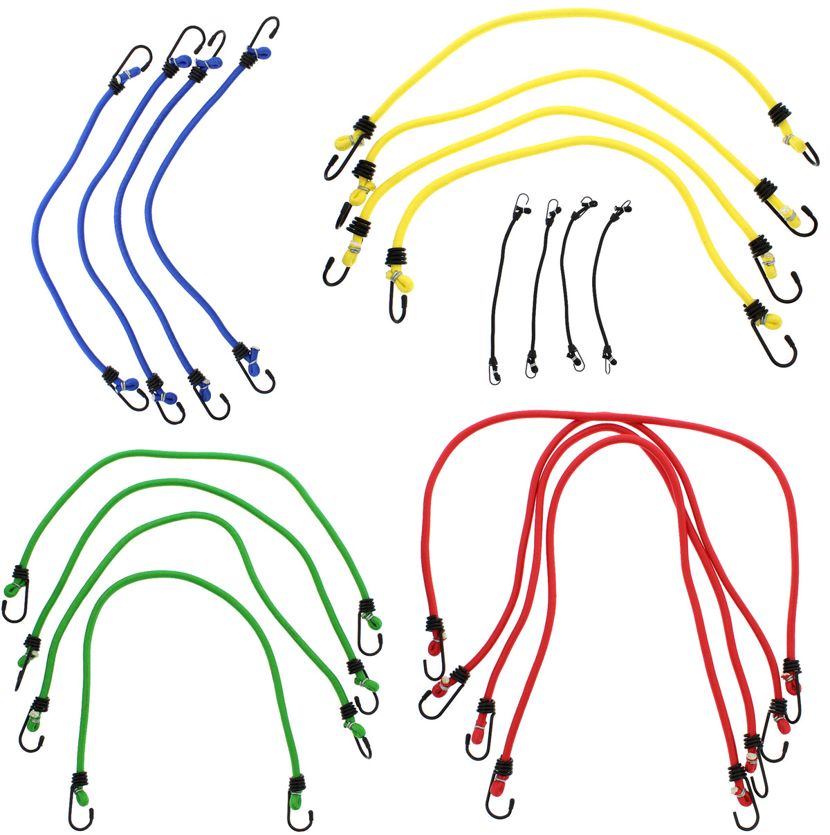 Bungee Cords 20pk Strong 5 Size Assorted Small Bungee Cords With Hooks