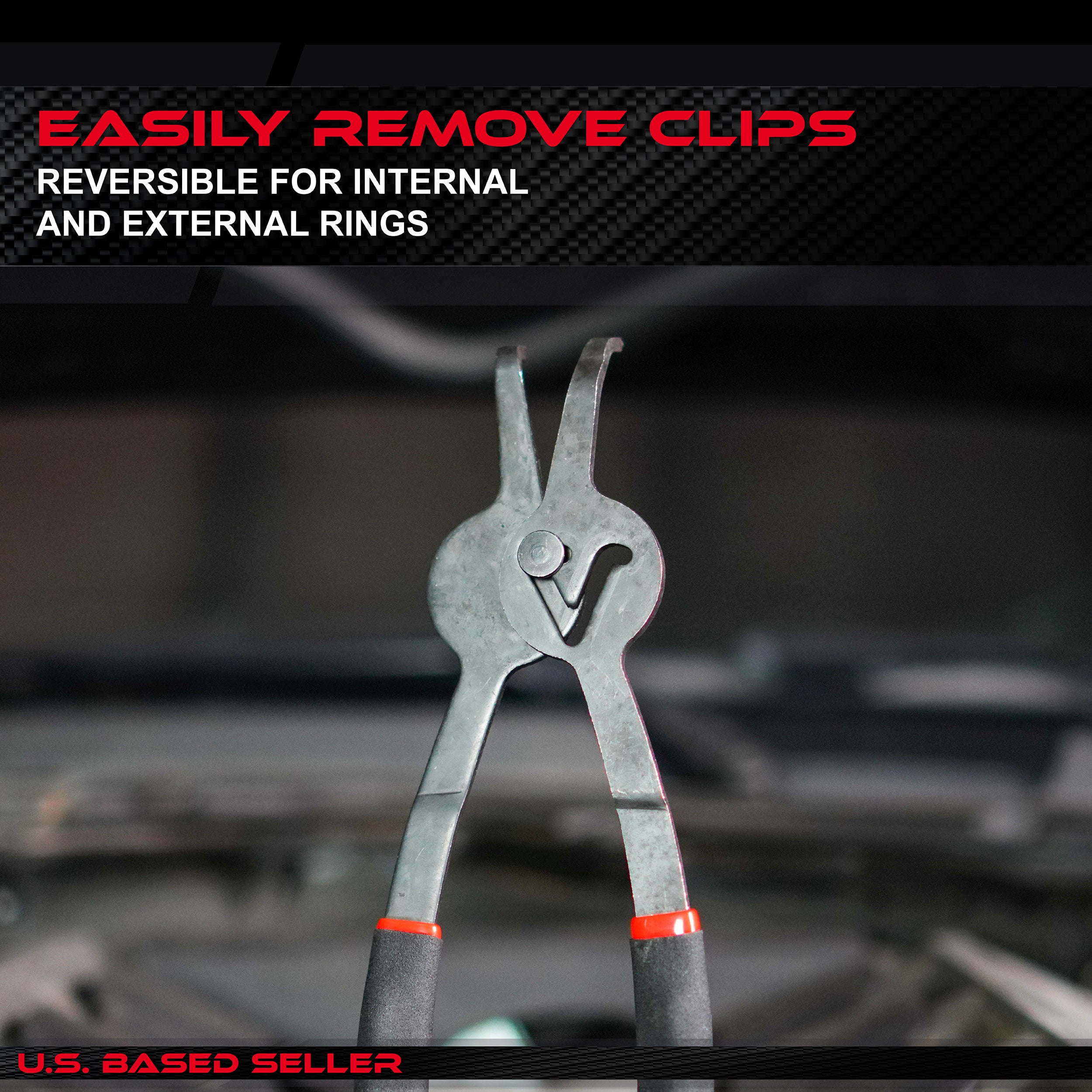 Snap Ring Tool Kit - Set of 12 Angled and Straight Circle Clip Pliers