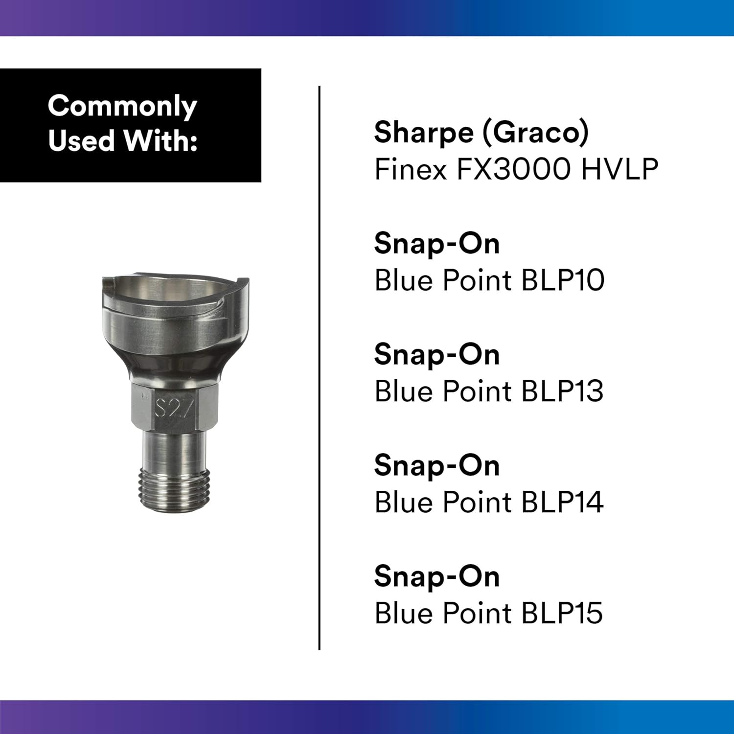 PPS 2.0 Spray Gun Adapter #S27, 26119, 16 mm Male, 1.5 mm PPS 2.0, 1 Pack