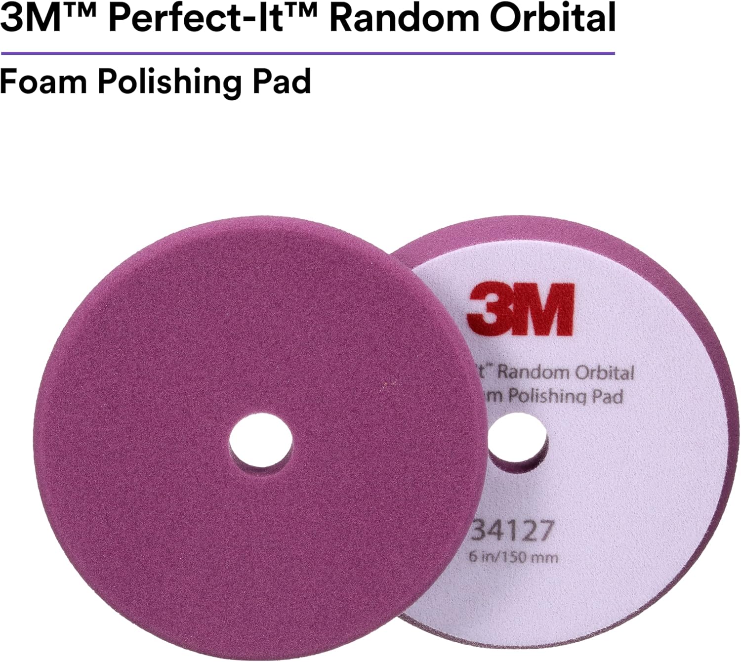 Perfect-It Random Orbital Foam Polishing Pad, 6"/150 mm, Purple, 34127