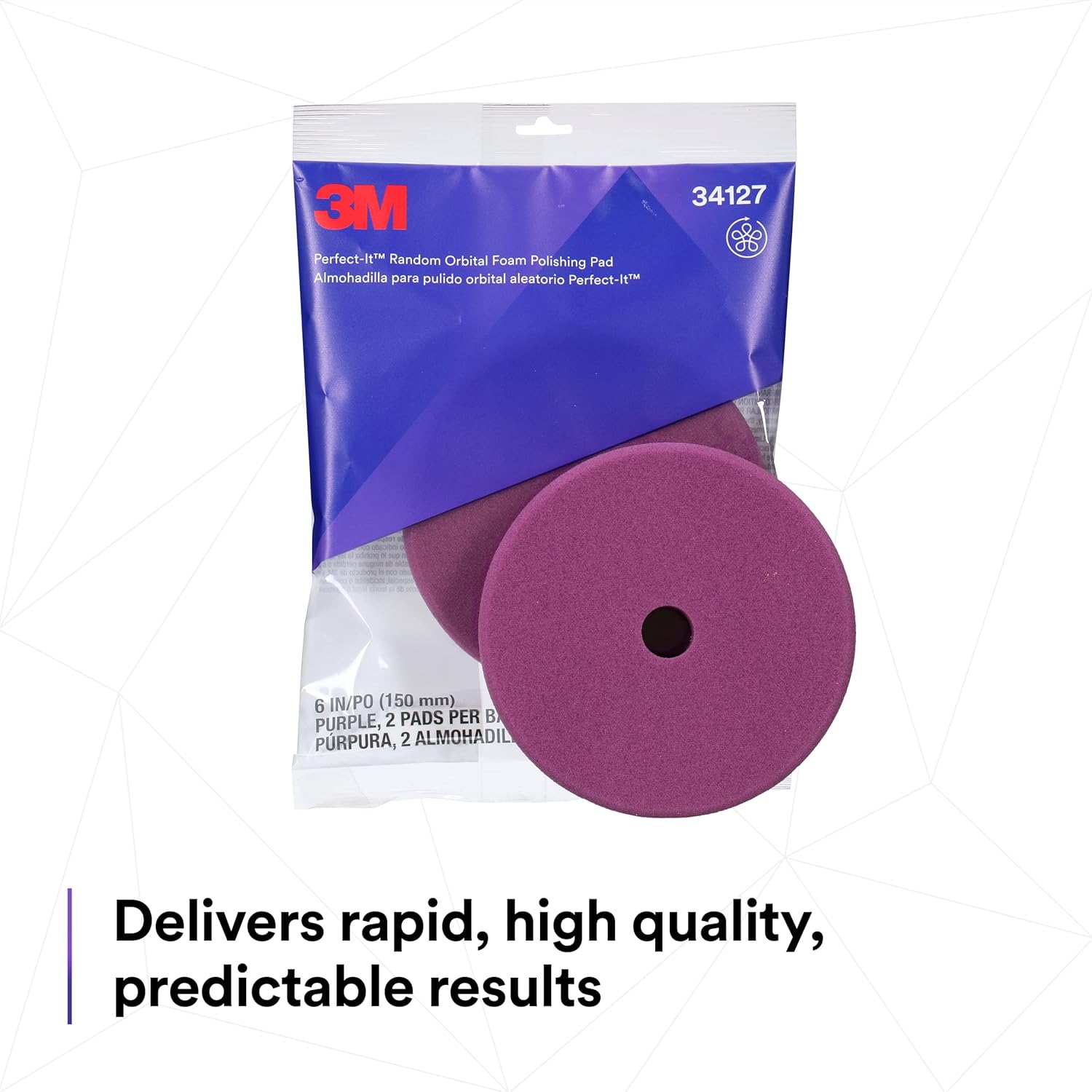 Perfect-It Random Orbital Foam Polishing Pad, 6"/150 mm, Purple, 34127