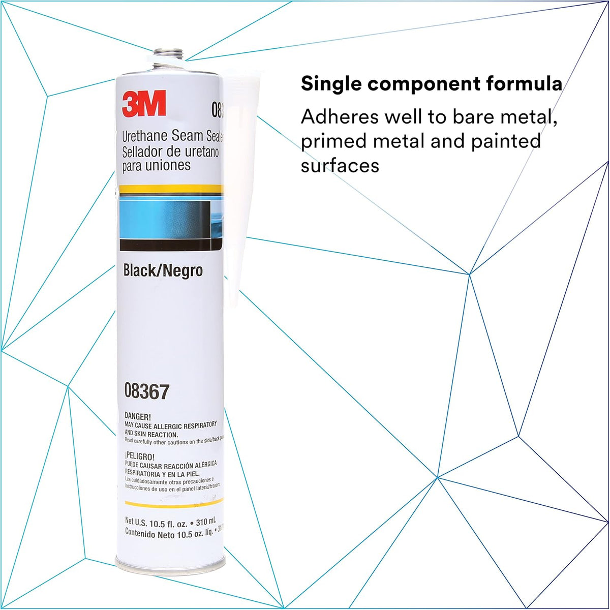 Urethane Seam Sealer, 08367, Black Color, High Solids, Flexible 10.5 fl oz