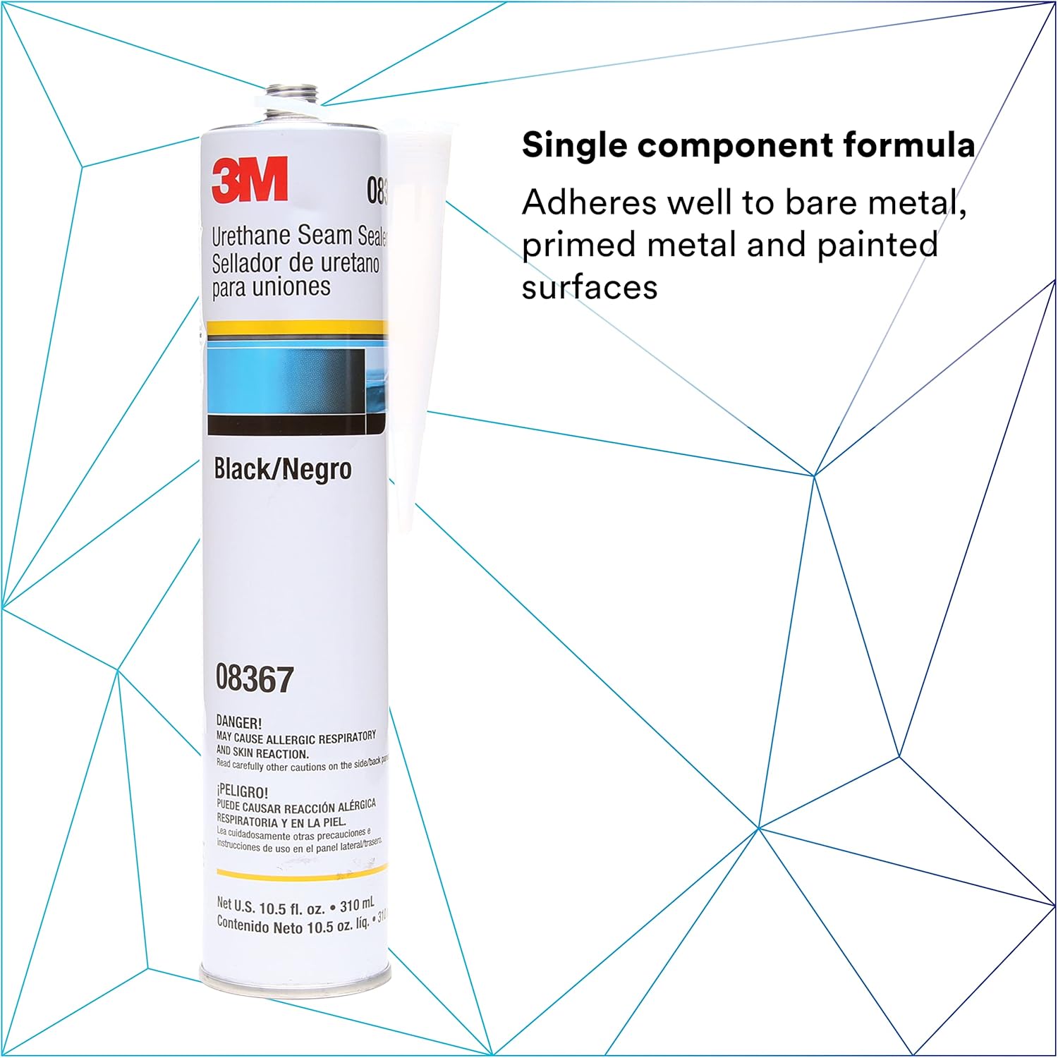 Urethane Seam Sealer, 08367, Black Color, High Solids, Flexible 10.5 fl oz