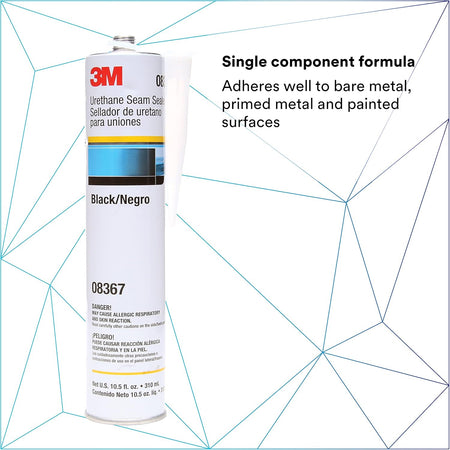 Urethane Seam Sealer, 08367, Black Color, High Solids, Flexible 10.5 fl oz