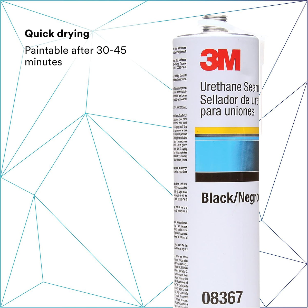 Urethane Seam Sealer, 08367, Black Color, High Solids, Flexible 10.5 fl oz