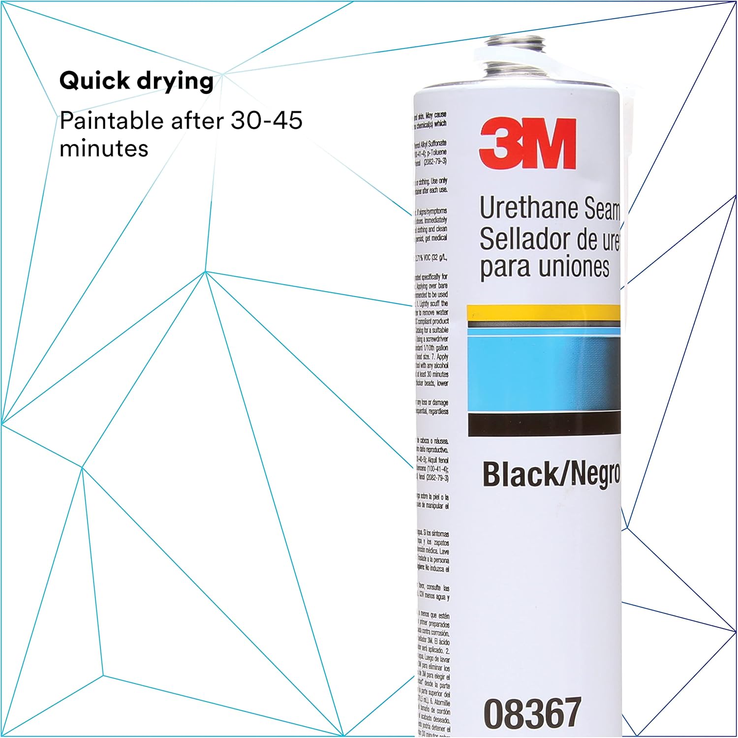 Urethane Seam Sealer, 08367, Black Color, High Solids, Flexible 10.5 fl oz