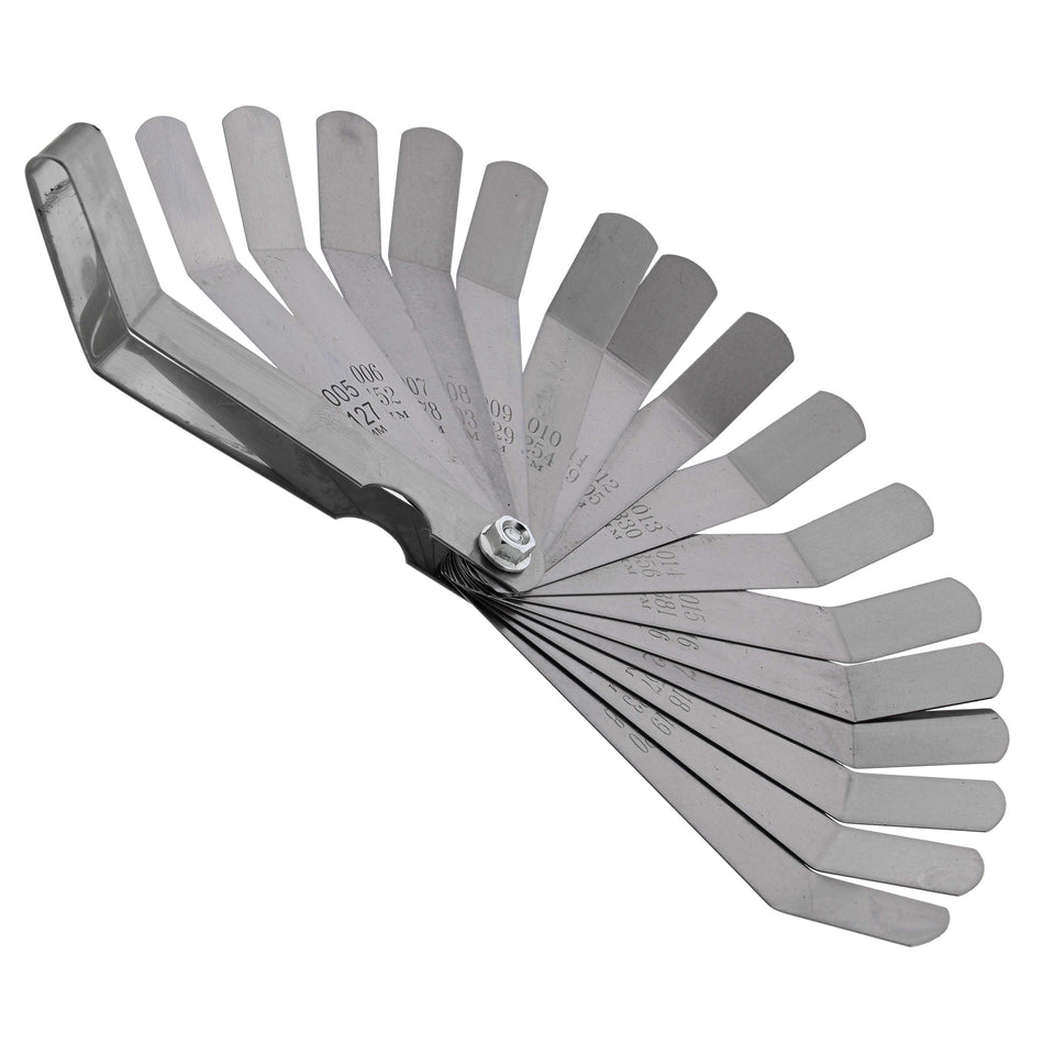 Universal Offset Valve Feeler Thickness Gauge 16-Piece Blade Tool