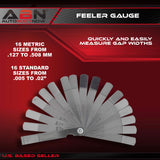 Universal Offset Valve Feeler Thickness Gauge 16-Piece Blade Tool