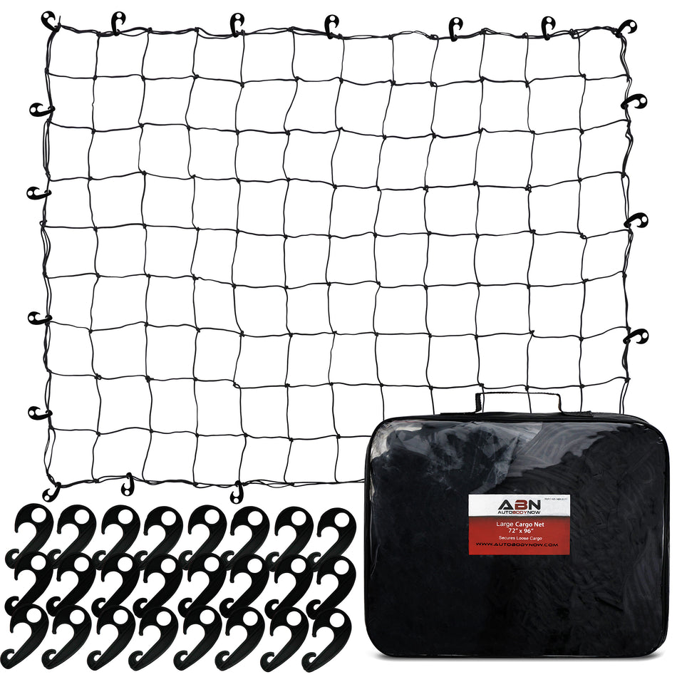 Truck Bed Net with 28 Nylon Hooks - 6 x 8ft Cargo Net for Trailer Load