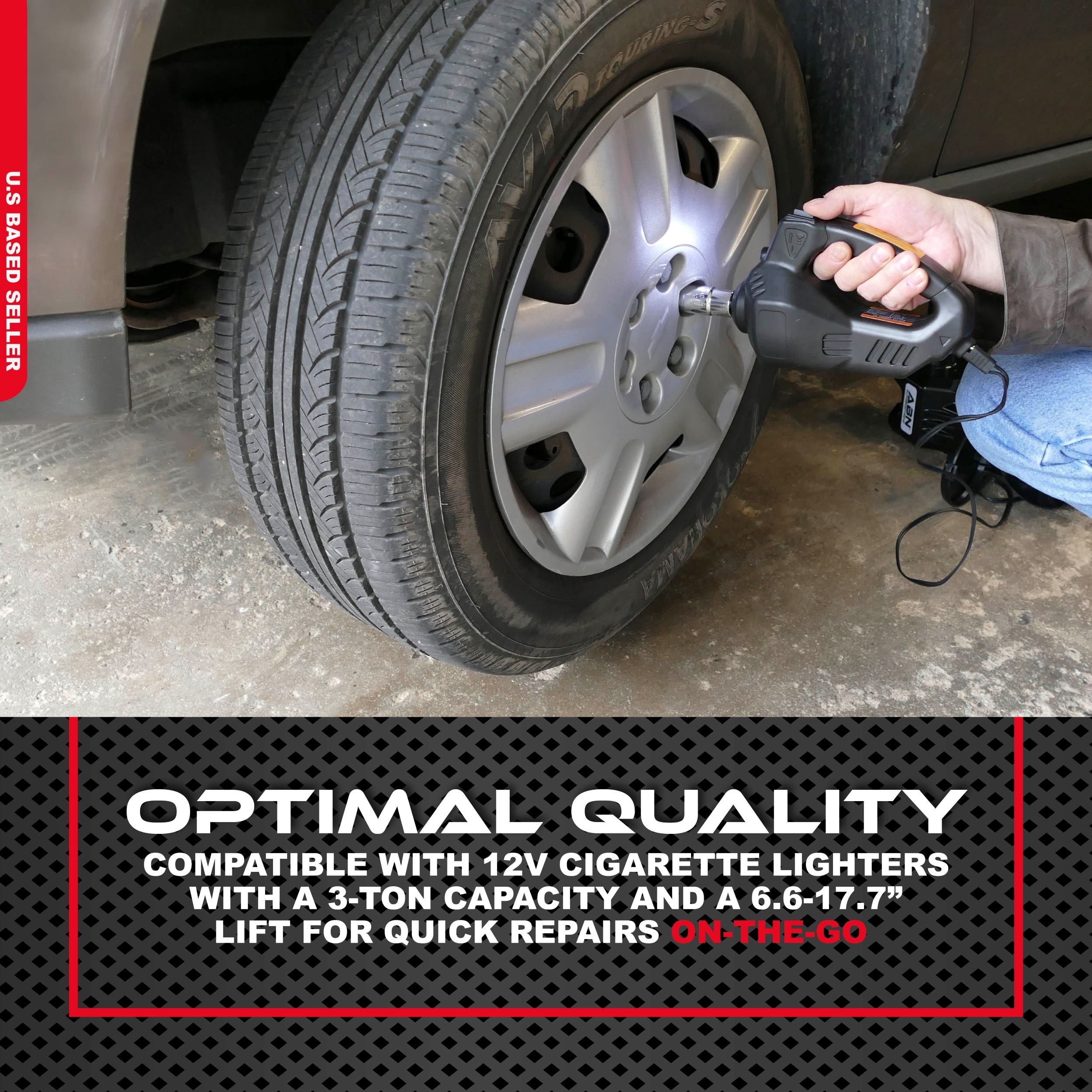 Electric Car Hydraulic Floor Jack, Tire Inflator Gauge, Impact Wrench
