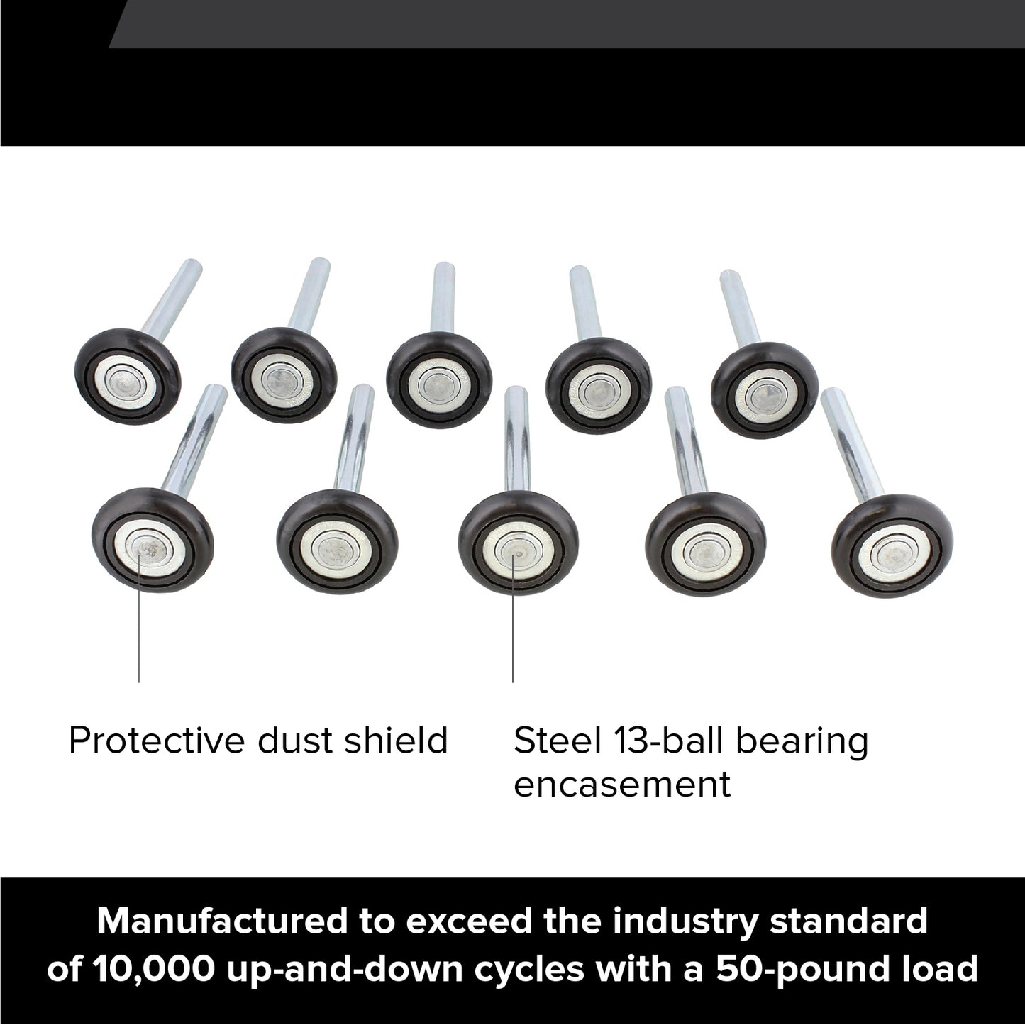 Garage Door Rollers Nylon Garage Door Wheels Replacement 10Pack ABN 0