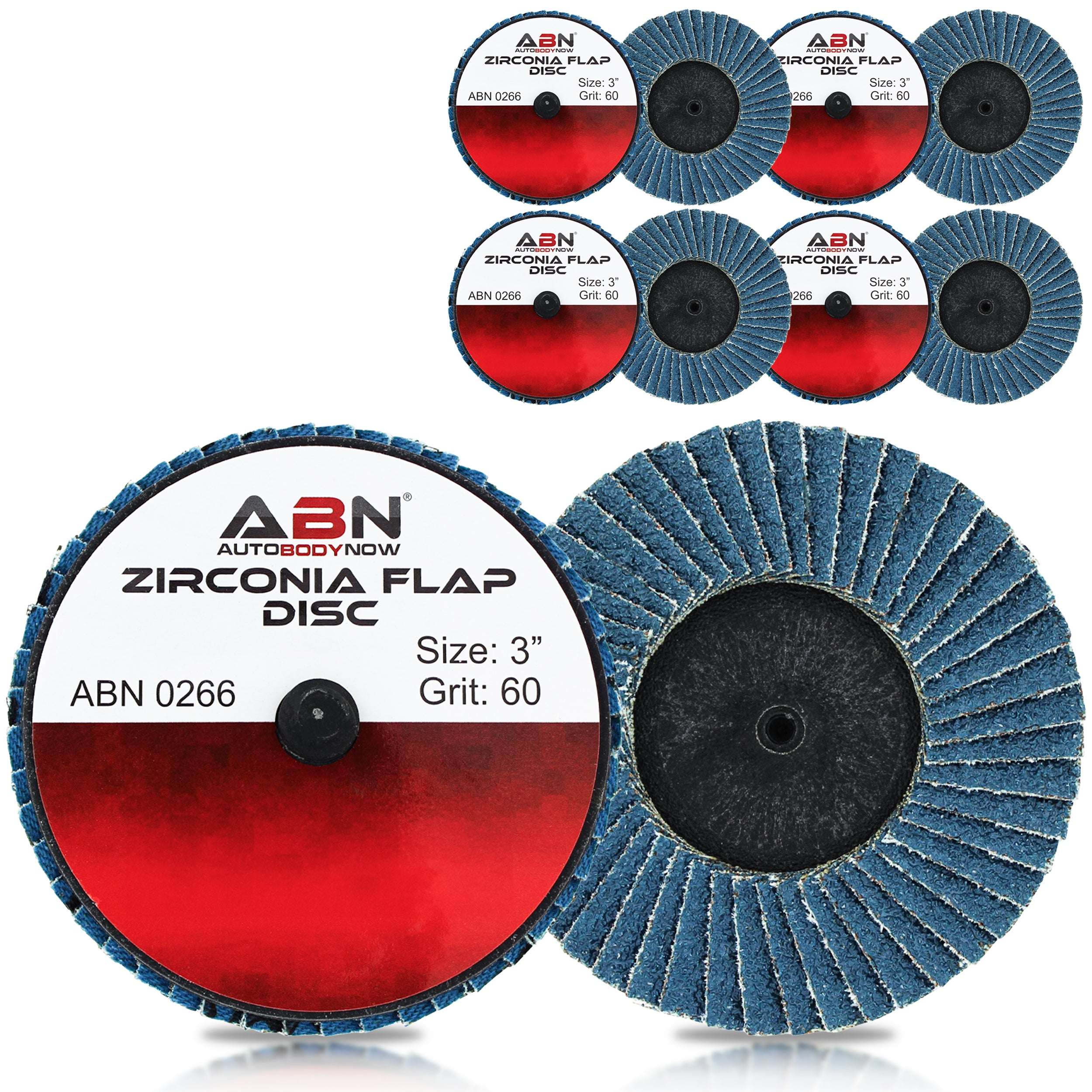 Sandpaper Disc Set 3in T27 60 Grit High Density Zirconia Alumina 10pk
