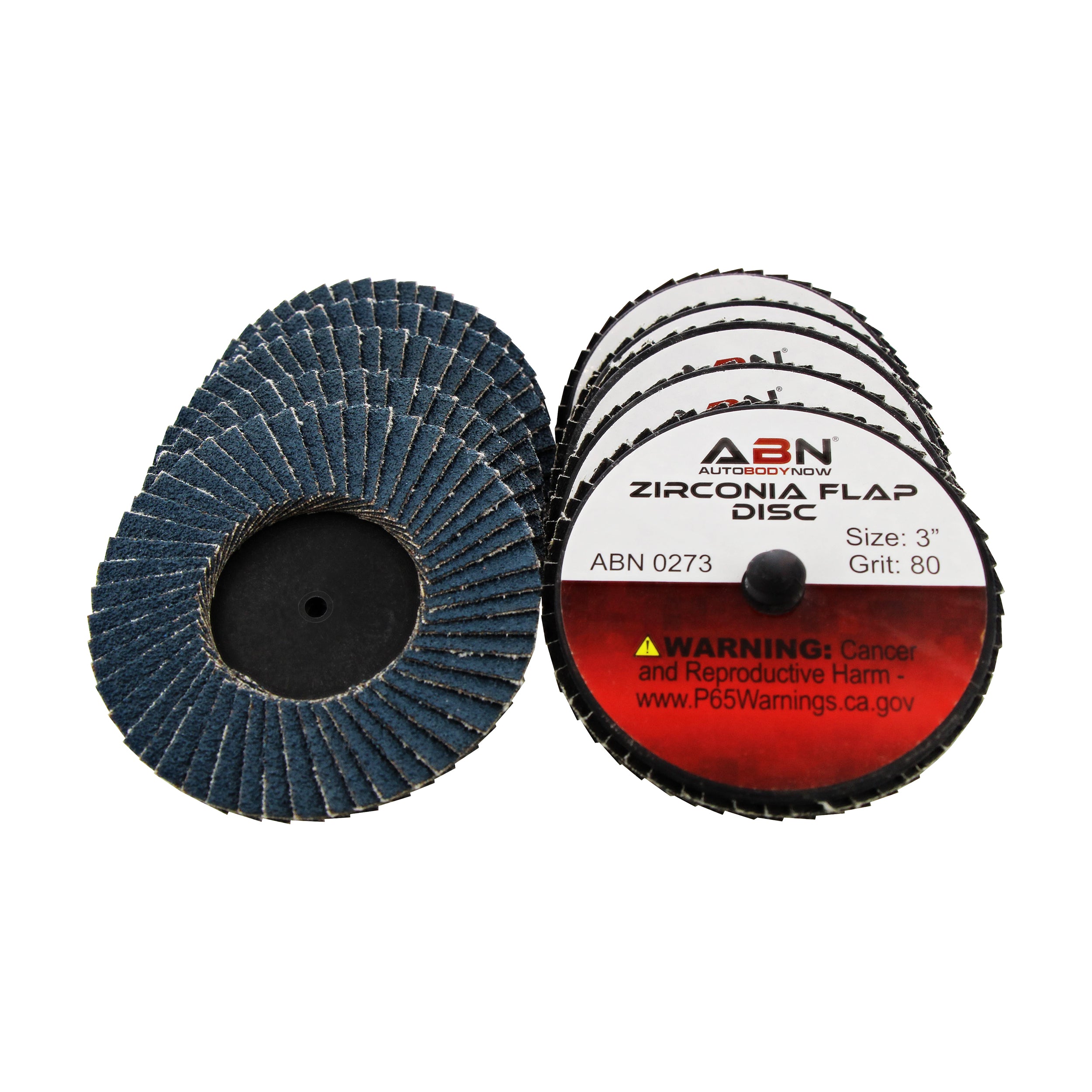 Sandpaper Disc Set 3in T27 80 Grit High Density Zirconia Alumina 10pk