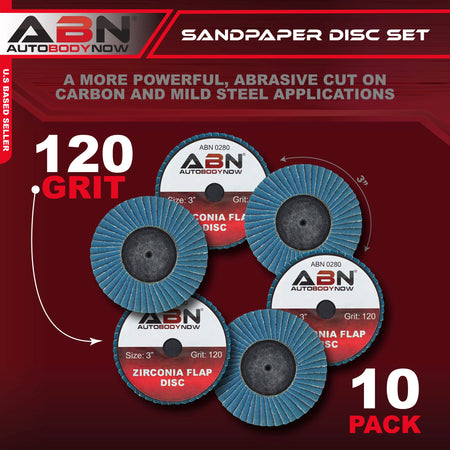 Sandpaper Disc Set 3in T27 80 Grit High Density Zirconia Alumina 10pk