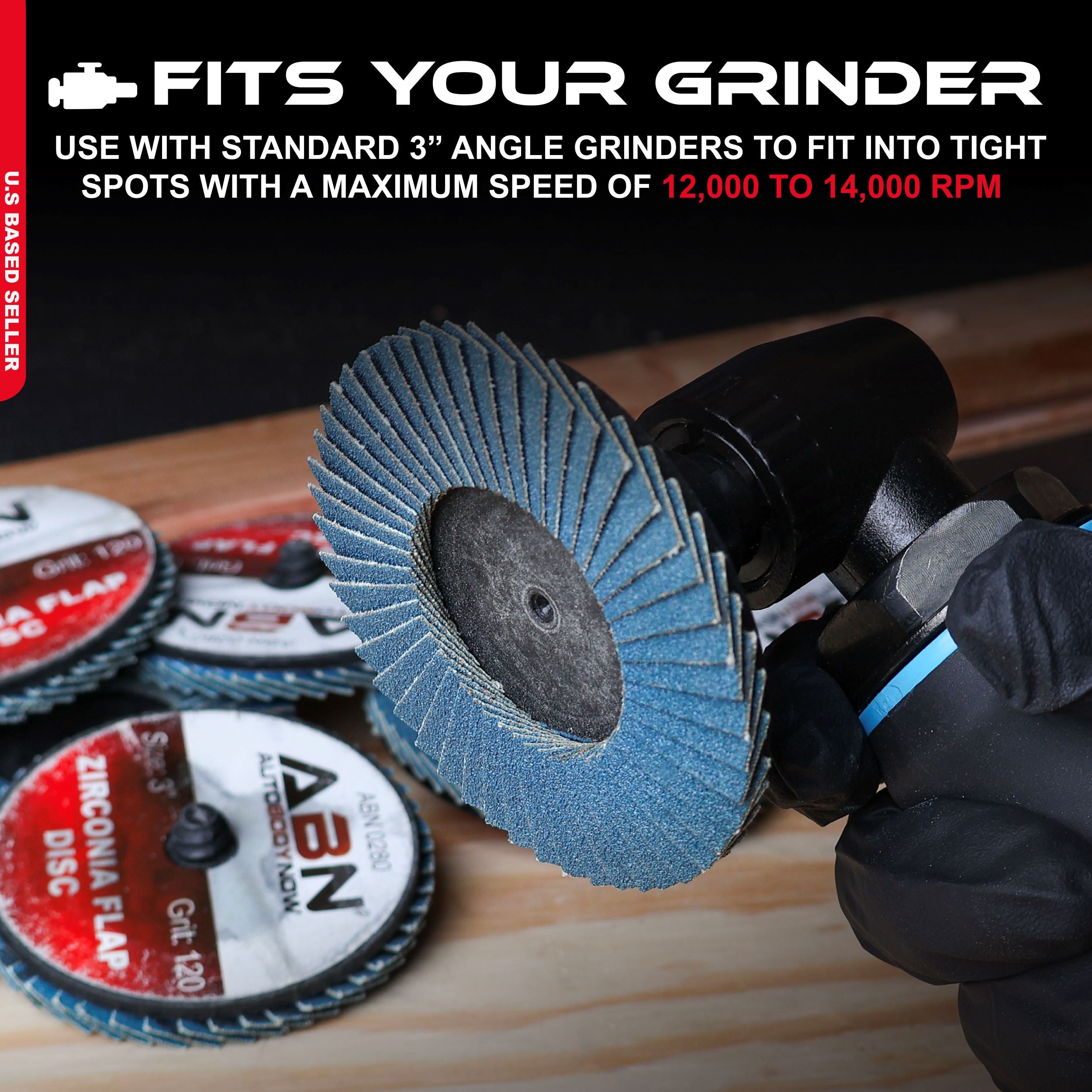 Sandpaper Disc Set 3in T27 80 Grit High Density Zirconia Alumina 10pk