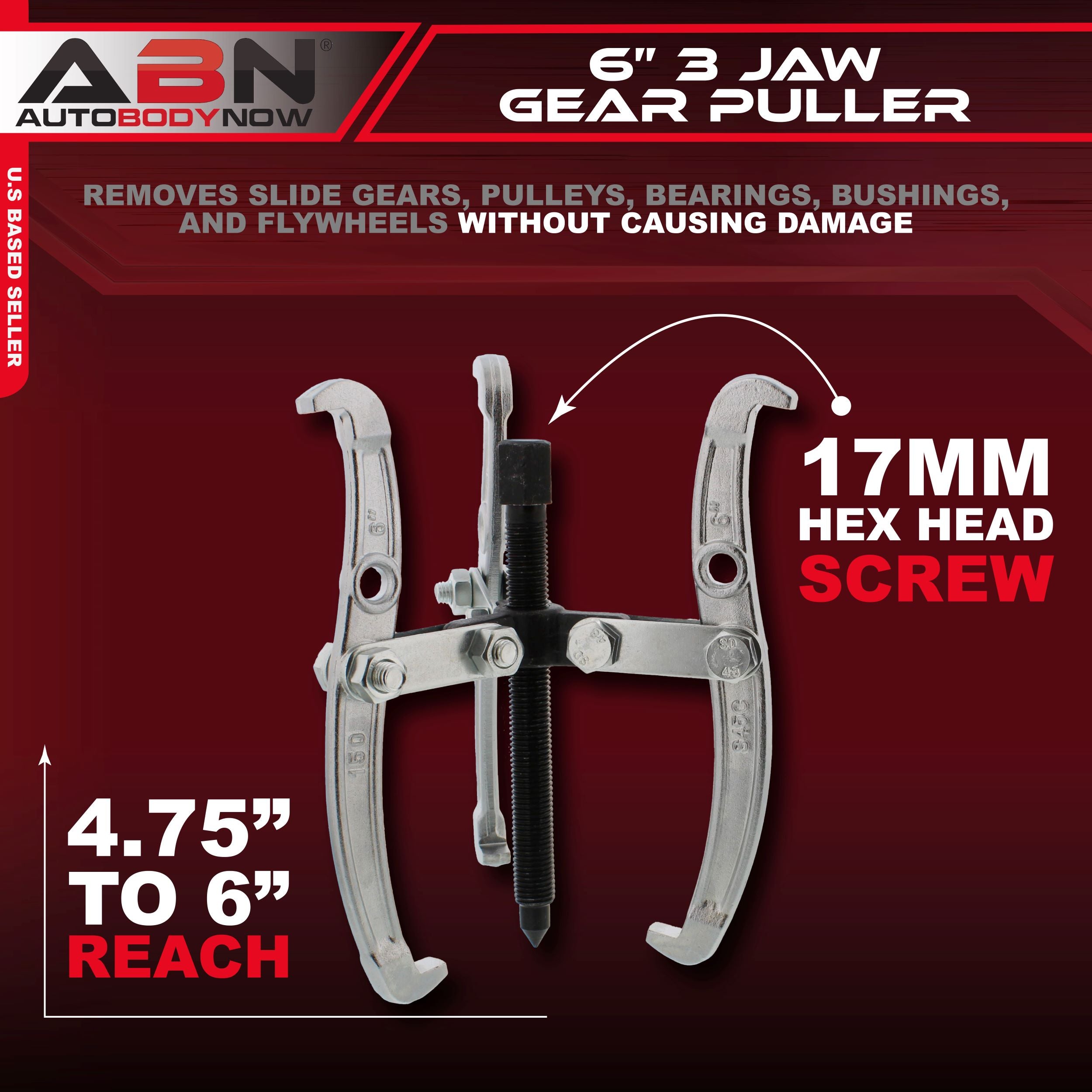 Amazon.com: ABN 3-Jaw Gear Puller 4-Piece Set – 3in, 4in