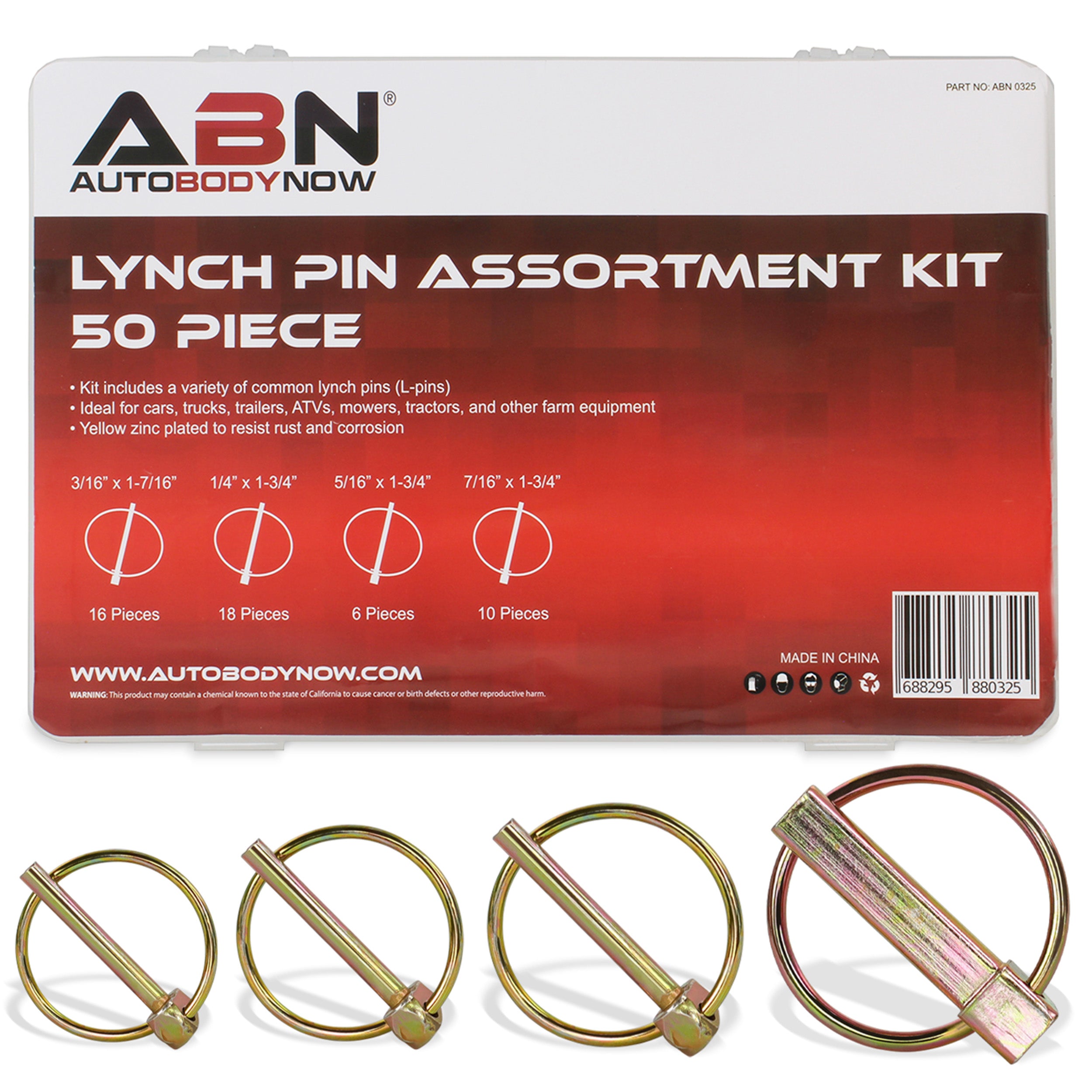 Lynch Pin 50pc L Pin Set – Boat Bike Tractor L-Pins Trailer Hitch Lock