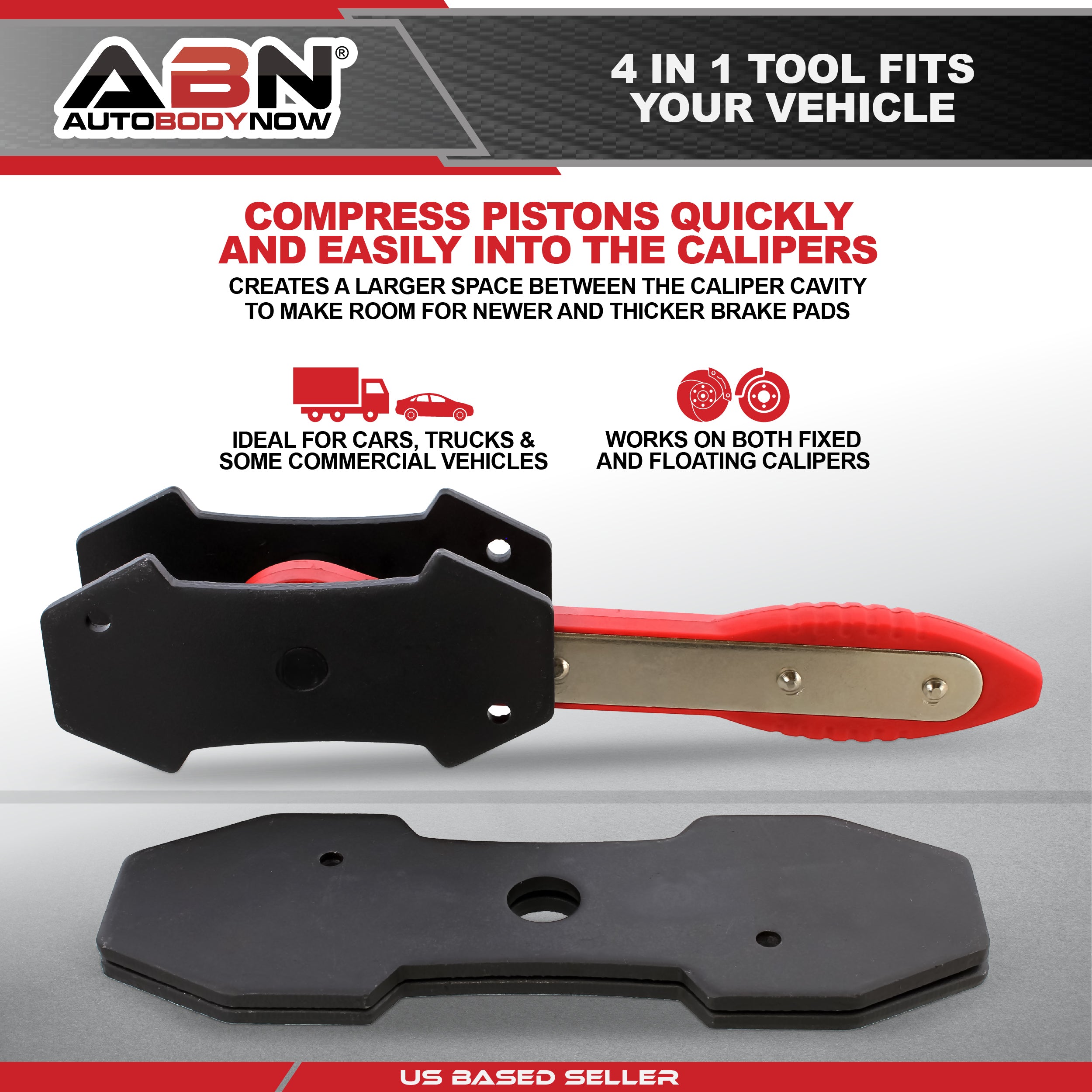 Ratcheting Caliper Piston Tool – 4 in 1 Brake Caliper Spreader Tool