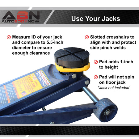 Jack Pad Universal Large Cross Slotted Frame Rail Protector