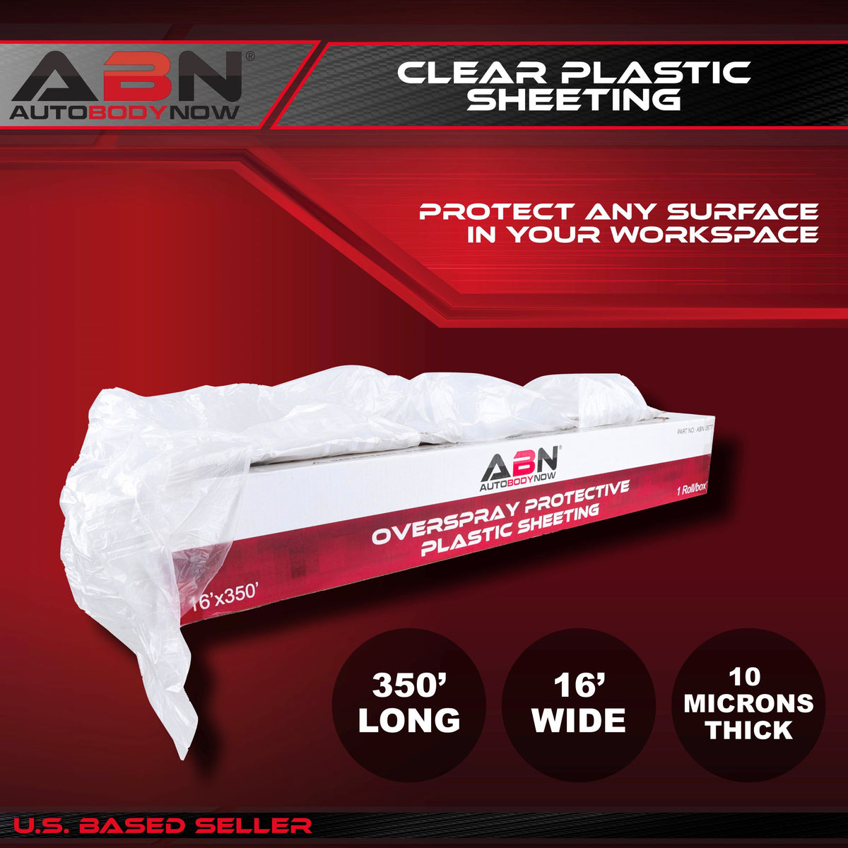 Clear Plastic Sheeting 10 Micron 16’ x 350’ Feet Masking Film