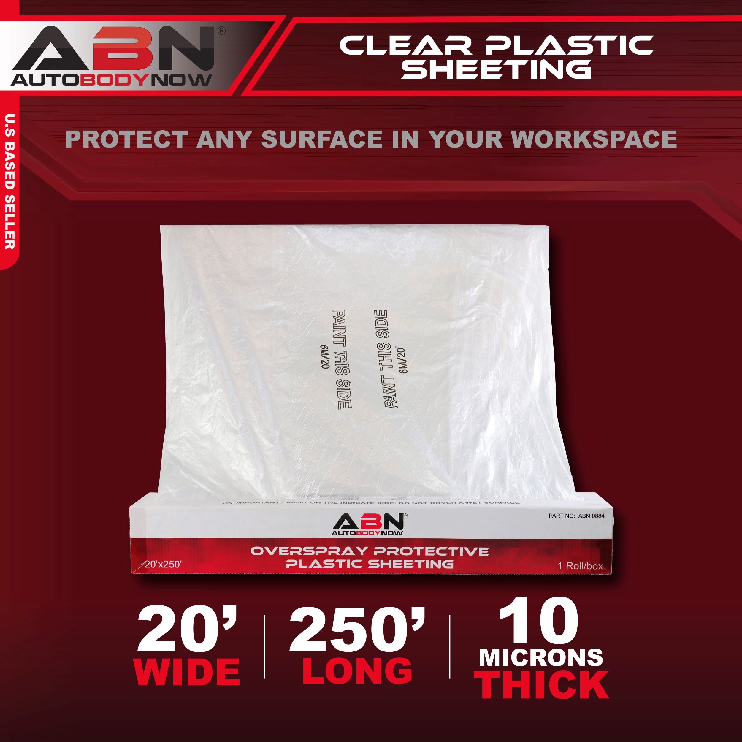 Clear Plastic Sheeting 10 Micron 20’ x 250’ Feet Masking Film