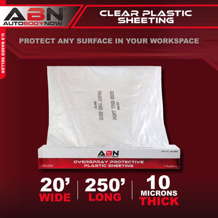 Clear Plastic Sheeting 10 Micron 20’ x 250’ Feet Masking Film