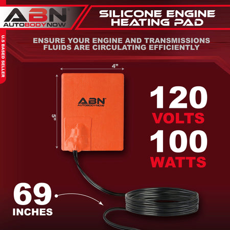 Silicone Car Battery Heater Oil Pan Heater Pad, 4x5 Inch – 120V 100W