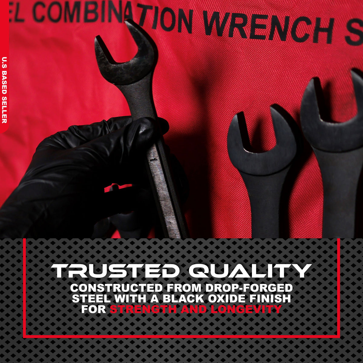 16 Piece Metric Combo Wrench Set with Organizing Wrench Set Roll