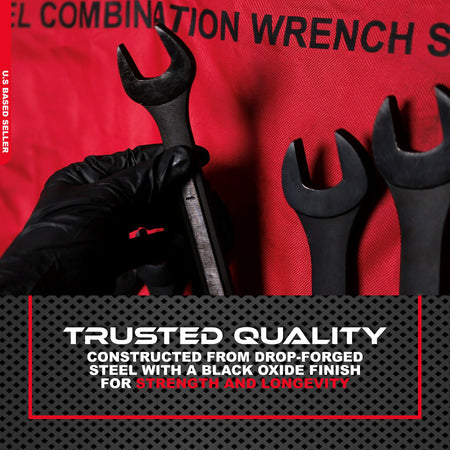 16 Piece Metric Combo Wrench Set with Organizing Wrench Set Roll