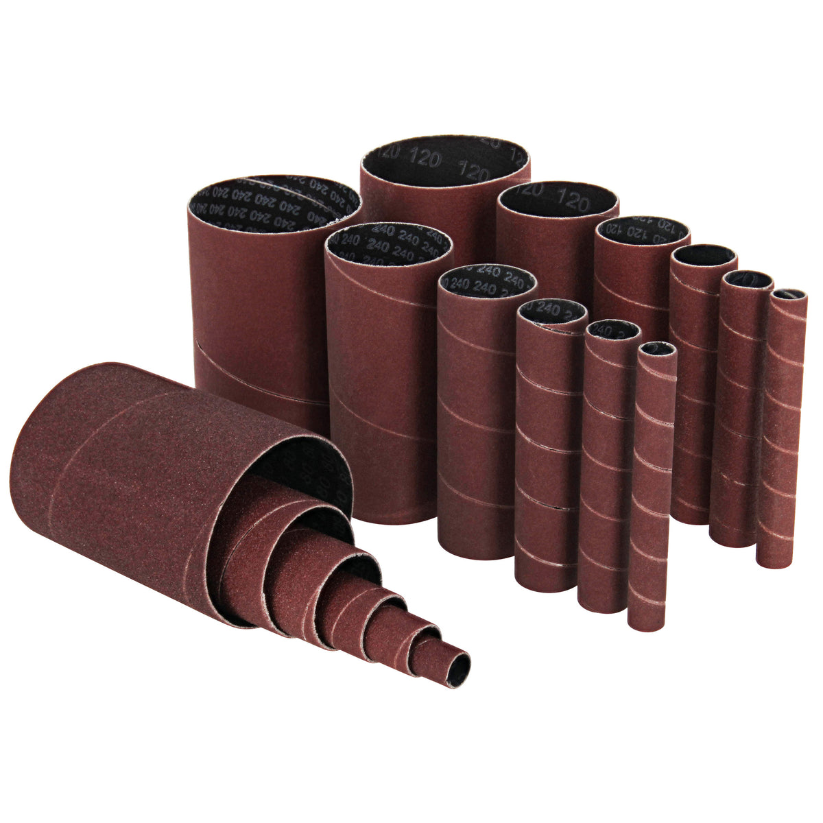 Aluminum Oxide Wood Sanding Sleeves 18-Pack 4.5” Inch Long Sandpaper