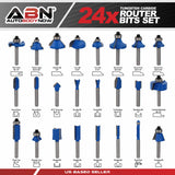 15-Piece 1/4 Router Bit Set with Solid Hardened Steel Body for Precision Woodworking and Efficient Cutting of  Router Bits
