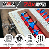 15-Piece 1/4 Router Bit Set with Solid Hardened Steel Body for Precision Woodworking and Efficient Cutting of  Router Bits