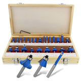 15-Piece 1/4 Router Bit Set with Solid Hardened Steel Body for Precision Woodworking and Efficient Cutting of  Router Bits