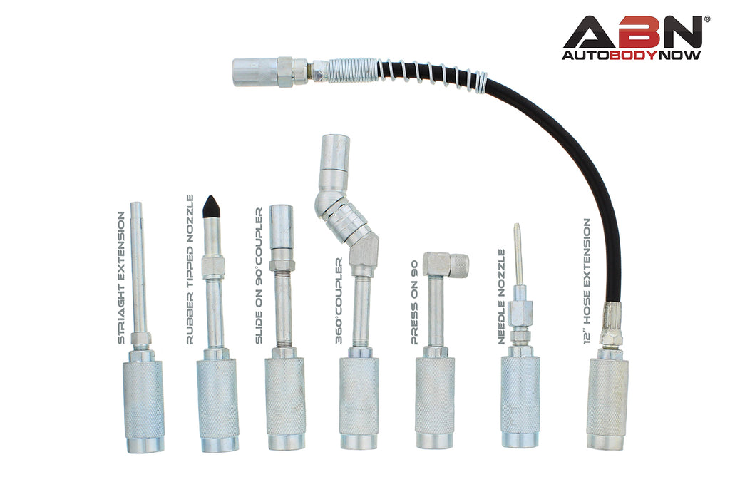 Lube Accessory Kit 7pc Grease Coupler Kit and Grease Gun Attachments