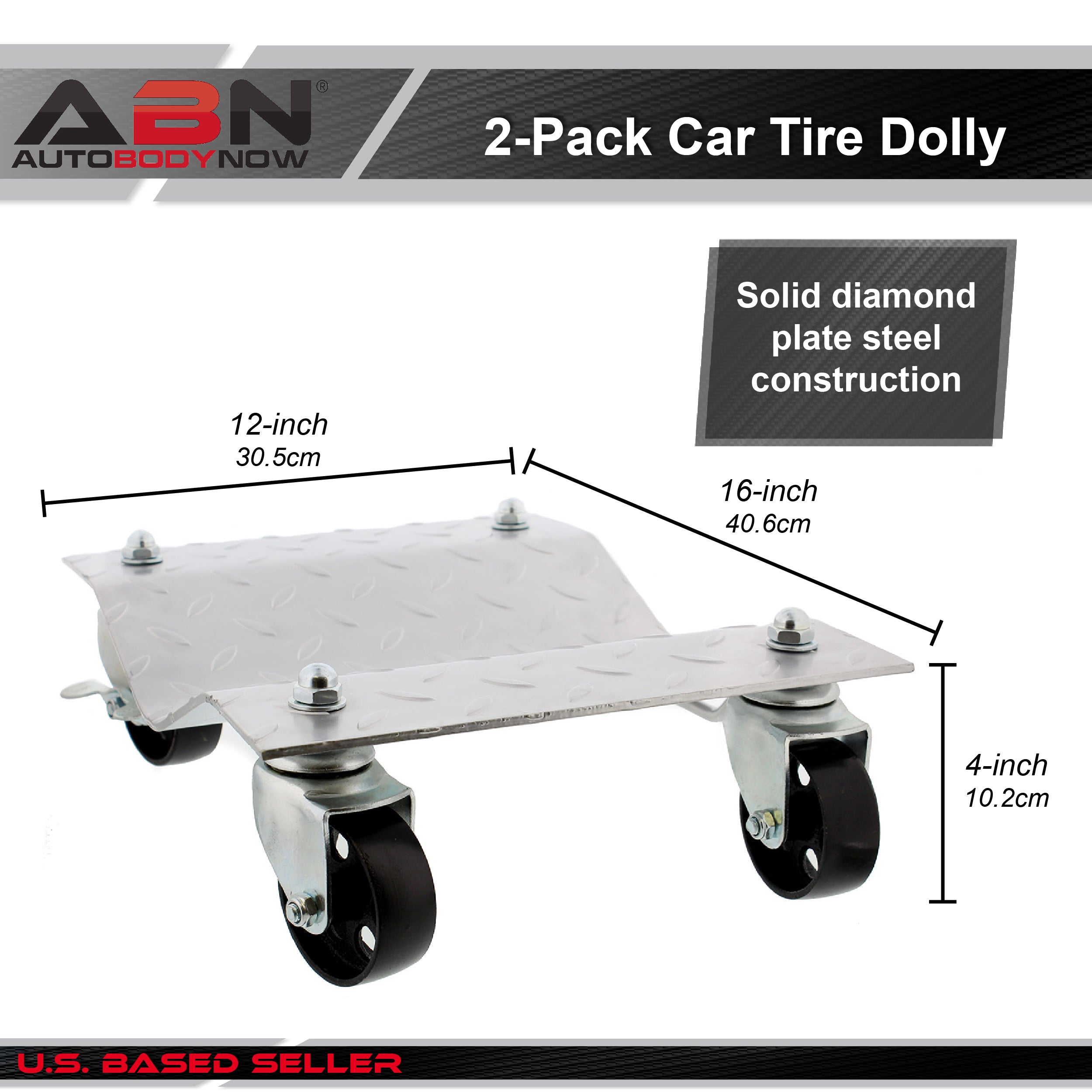 Car Tire Dolly 2-Pack Skate Dollies Set 3,000 lbs pound 2 Wheel Dolly