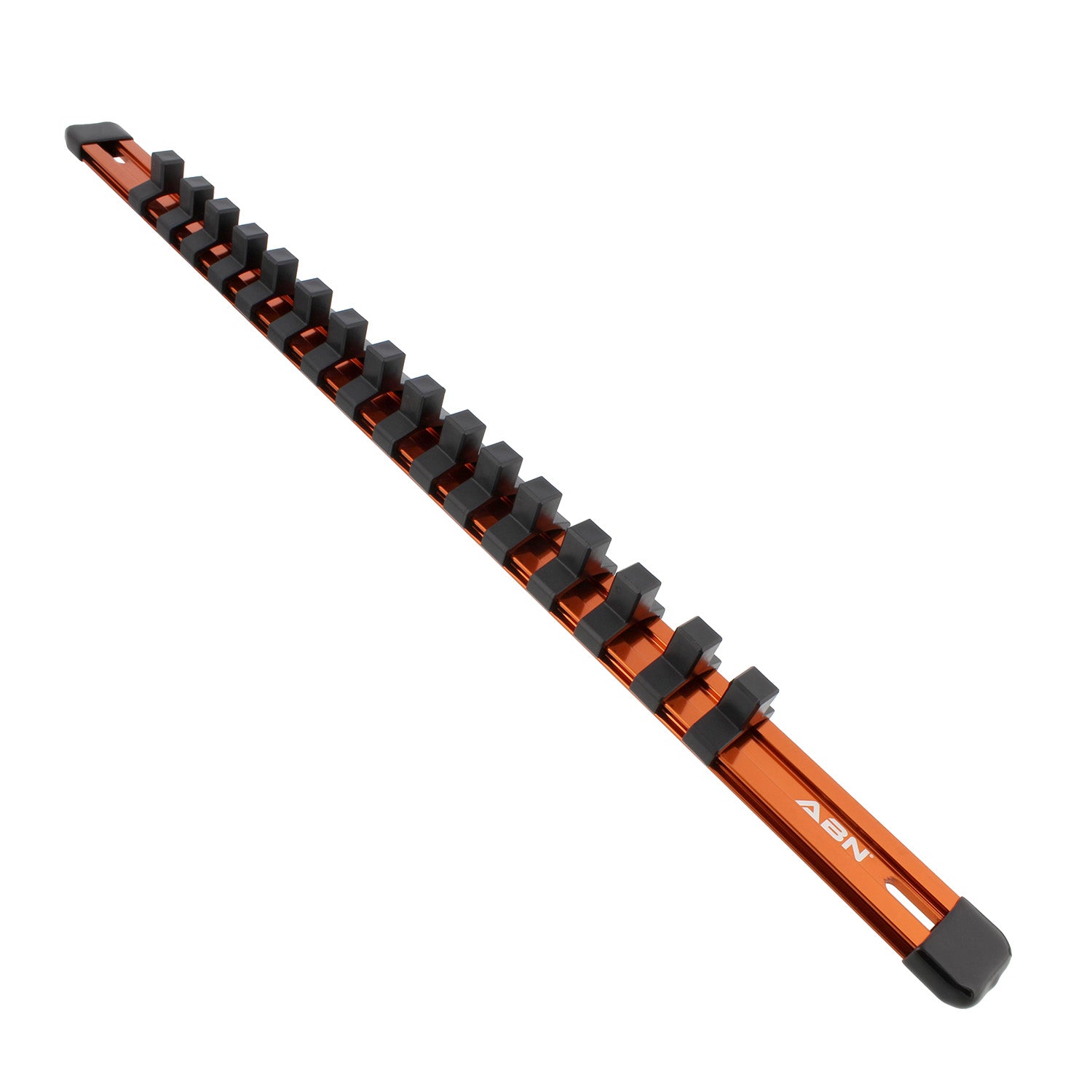 Orange Aluminum SAE 3/8” Socket Organizer Tool Holder Rail and Clips