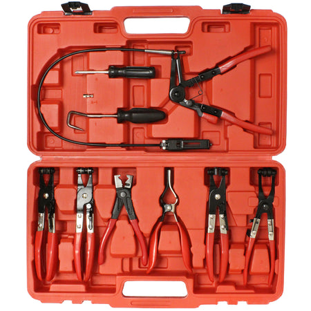 Hose Clamp Pliers 9 pc Remover Tool Kit – Automotive Hose Removal Set