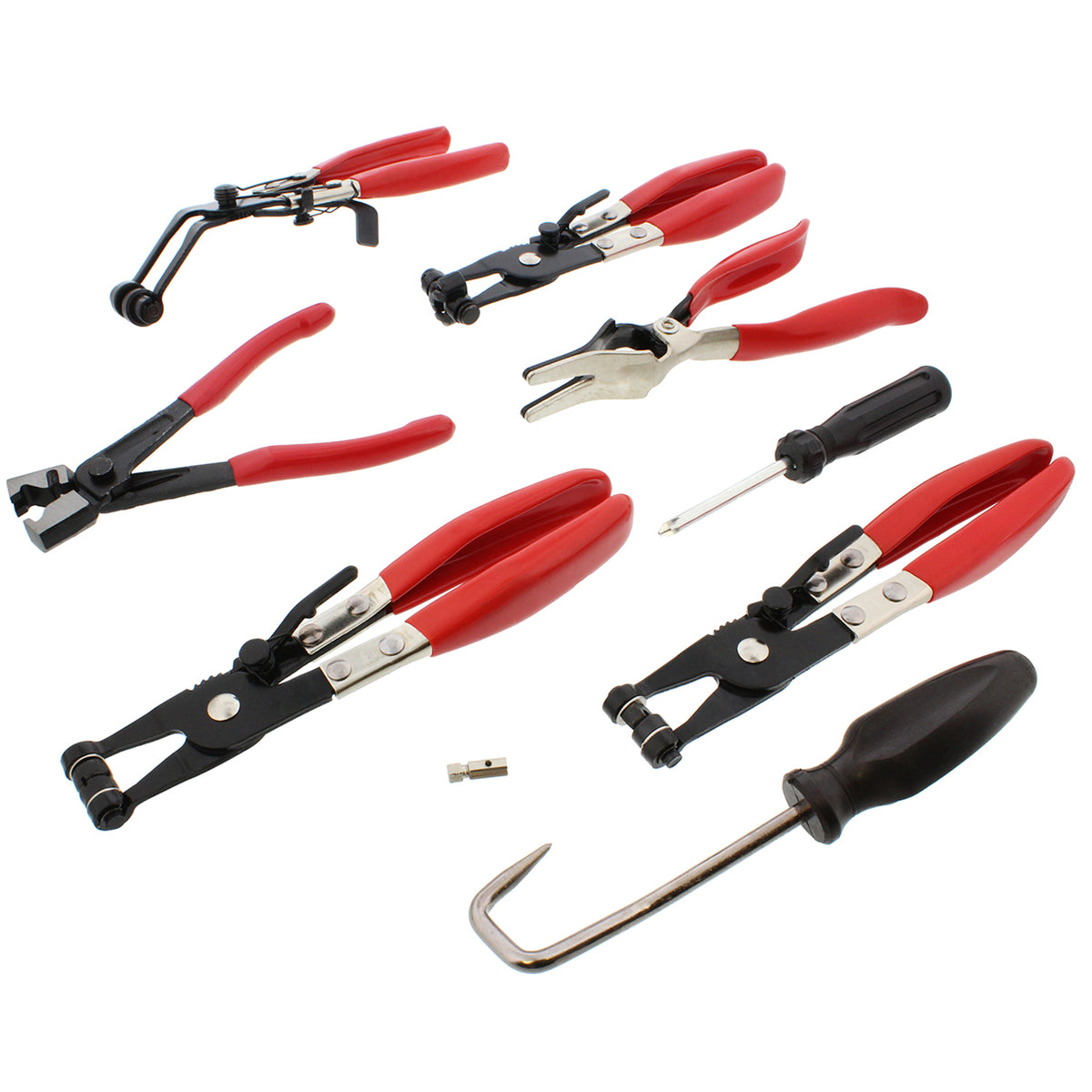 Hose Clamp Pliers 9 pc Remover Tool Kit – Automotive Hose Removal Set