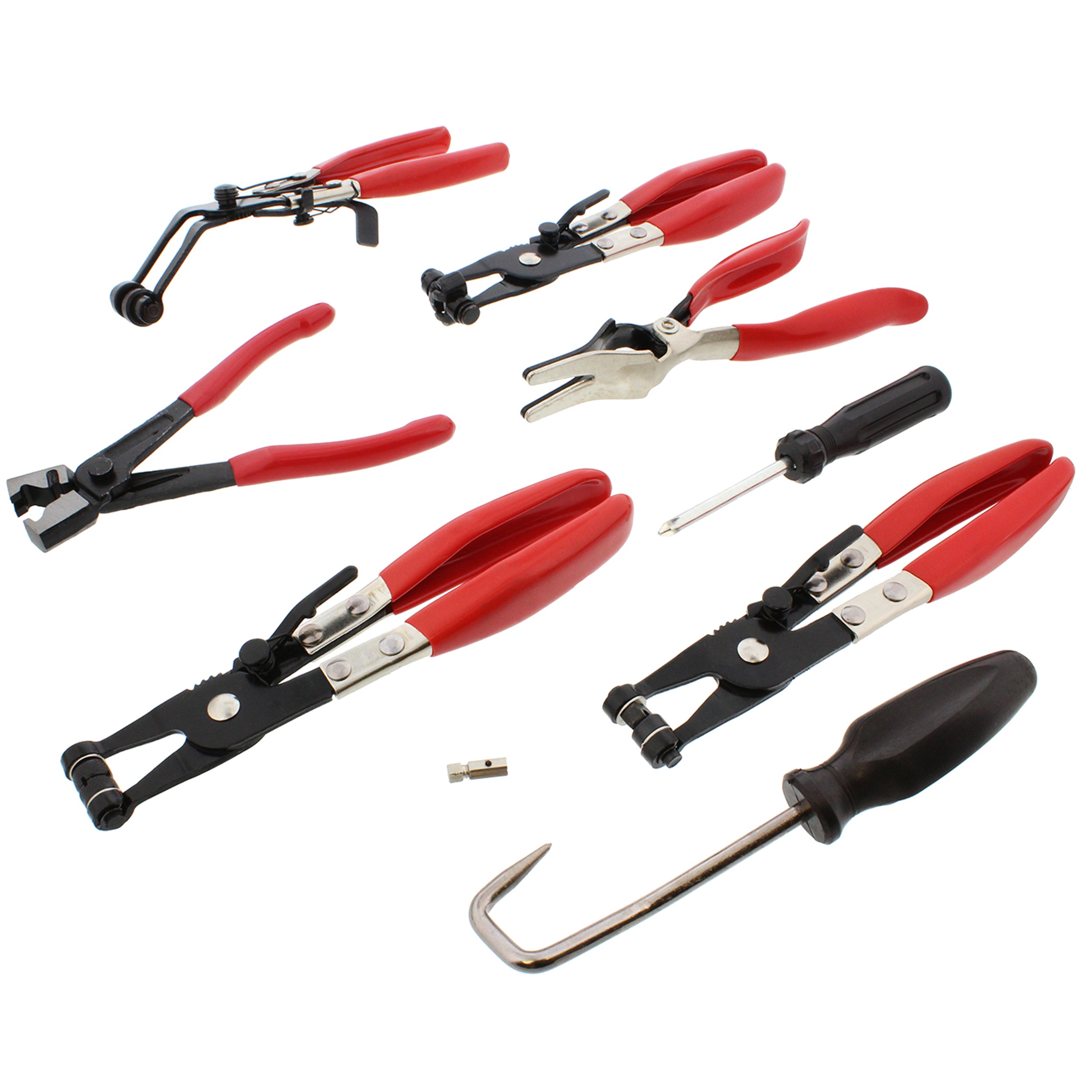 Hose Clamp Pliers 9 pc Remover Tool Kit – Automotive Hose Removal Set