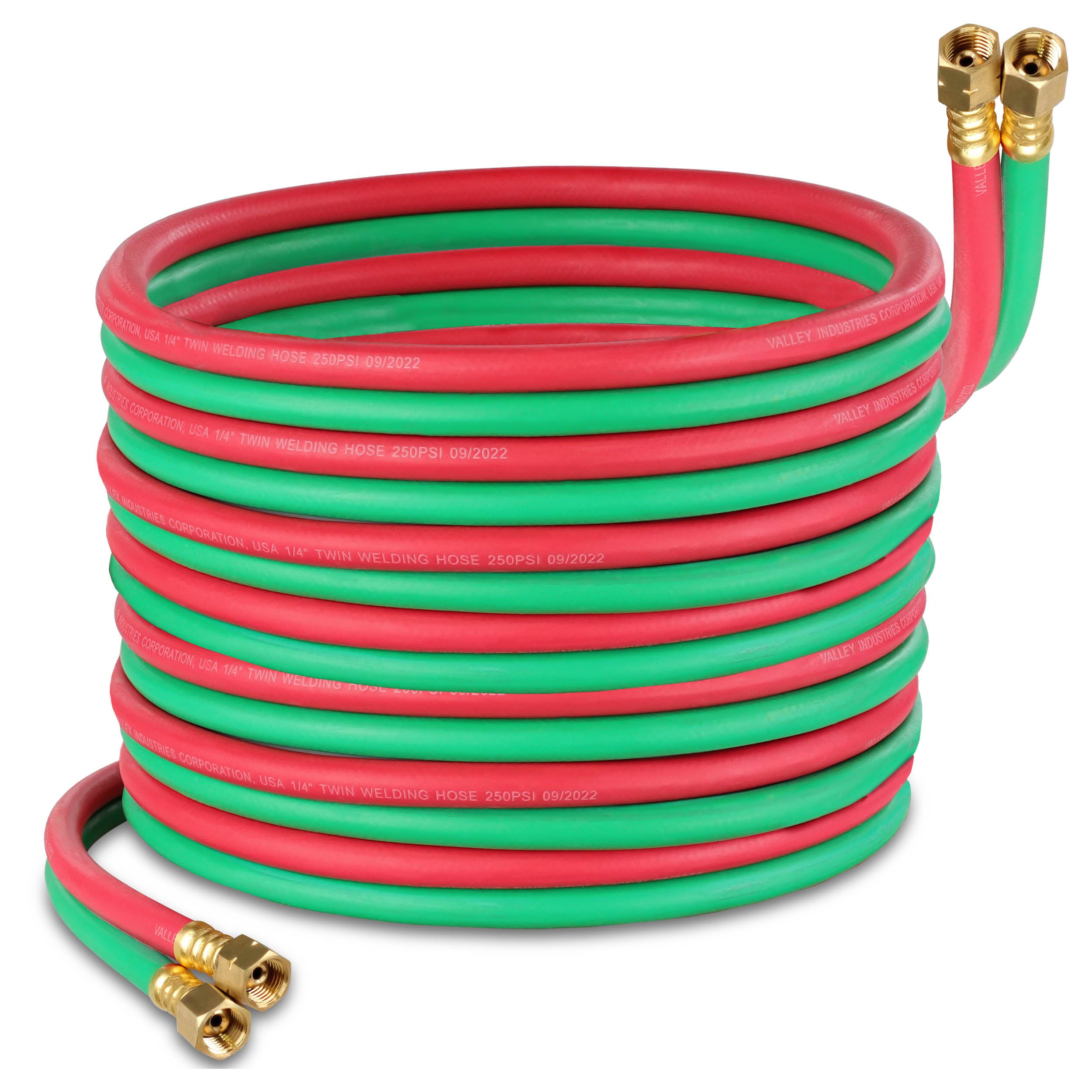 50ft Oxygen Acetylene Hose 1/4in B Fitting Twin Welding Torch Hoses