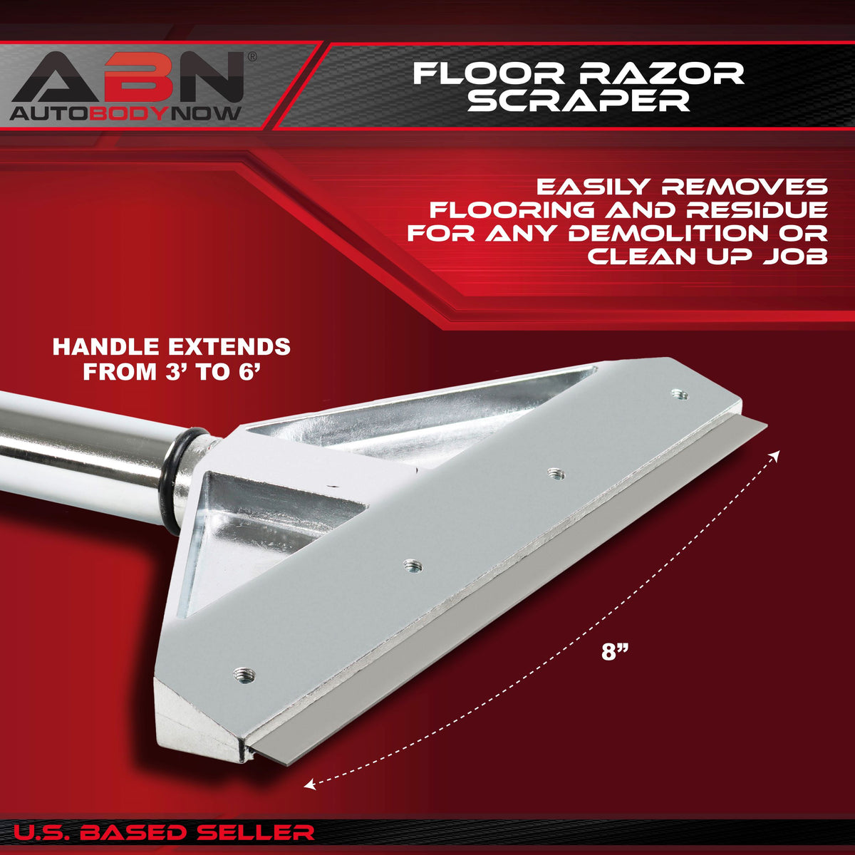 Flooring Razor Scraper 8” Inch Telescoping Floor Razor Blade Scraper