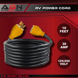 30 AMP RV Power Cord Generator Transfer Switch 10’ Ft Extension Cable