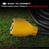 30 AMP RV Power Cord Generator Transfer Switch 10’ Ft Extension Cable