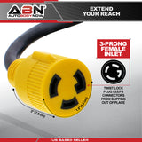30 AMP Generator Cord – 10’ Foot STW Extension Cord 3 Prong Lock Plug