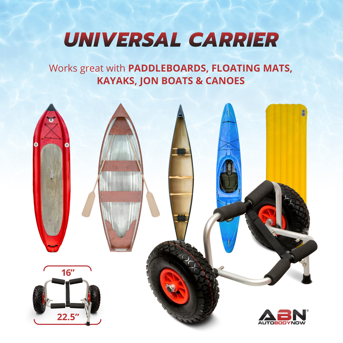 Universal Boat Carrier 2-Pack for Kayaks, Canoes, Paddleboards, and Jon Boats