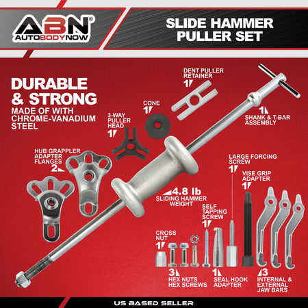 Slide Hammer Puller Set Hub and Wheel Bearing Removal Dent Puller Kit